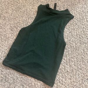 Green Cut Out Fitted Tank Top